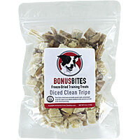 Bonus Bites Training Treats - Diced Clean Beef Tripe, 4 oz.
